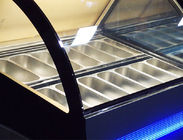 1500mm Saving-energy Ice Cream Showcase,Low Noise Fan Cooling Curved Tempered Glass Doors Commercial Refrigerator