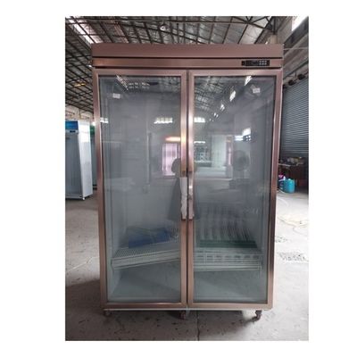 Adjustable Shelves Double Glass Door Beverage Fridge / Freezer For Drinks / Food