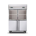 2/4 Doors Stainless Steel Commercial Kitchen Freezer 1000L Capacity With Low Consumption