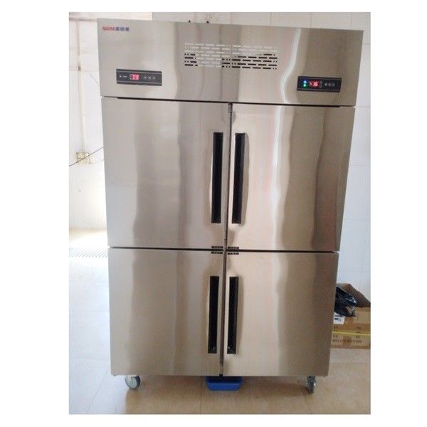 4-Door Stainless Steel Upright Fridge with Frost Free Defrost and Electronic Temperature Control
